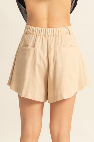 KHAKI LINEN  SHORTS