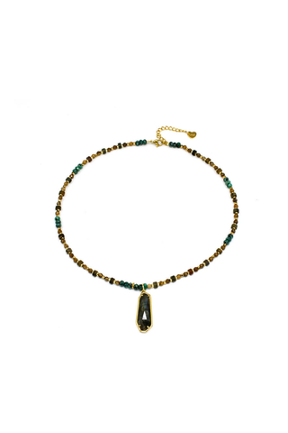 TIGER EYE BEADED NECKLACE