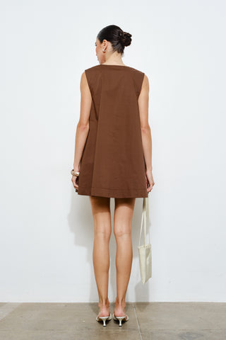 GABBY BROWN SHIFT DRESS