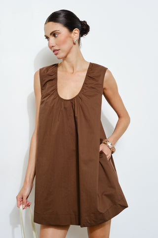 GABBY BROWN SHIFT DRESS