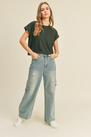 CLARA CUFFED TSHIRT