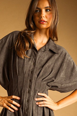 VINCE BUTTON DOWN DRESS