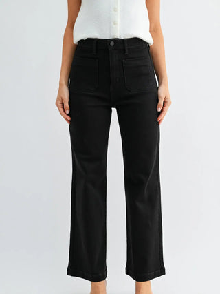 PATCH POCKET WIDE LEG DENIM