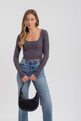 SCOOP NECK LONG SLEEVE