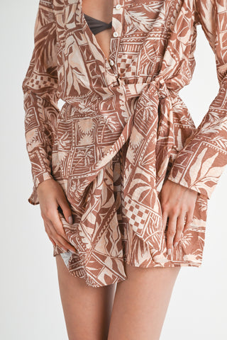 TROPICAL WRAP DRESS
