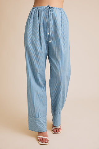 DENIM STRIPE CHAMBRAY PANT