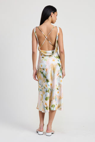 WATERFALL COW NECK DRESS