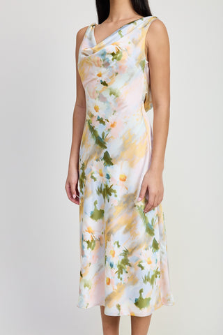 WATERFALL COW NECK DRESS