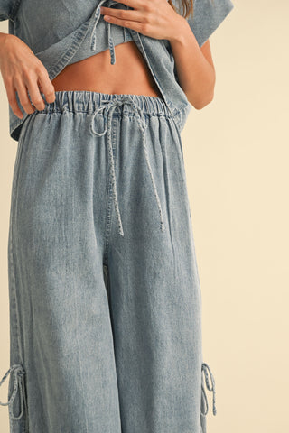 DENIM TIED SIDE PANT