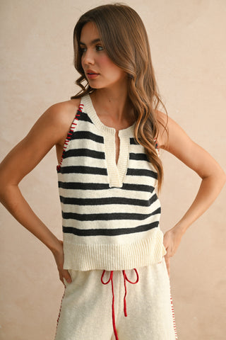 DWELLER NAVY STRIPE TOP