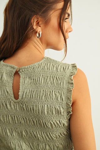 SANDS SMOCKED SLEEVELESS TOP