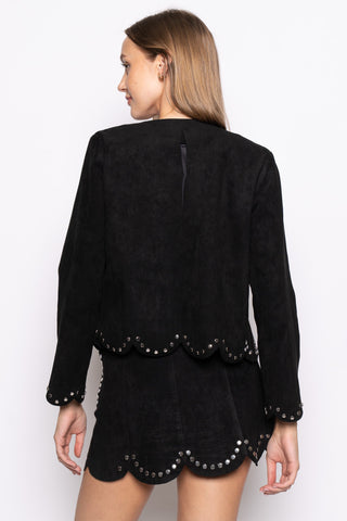 BLACK STUDDED SUEDE JACKET