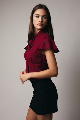 SCARF NECK CHIFFON TOP