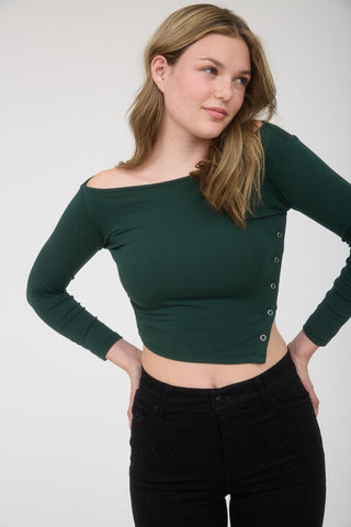 ELIO ASYMMETRICAL CROP TOP