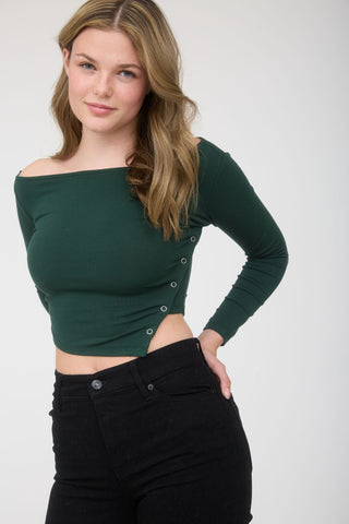 ELIO ASYMMETRICAL CROP TOP