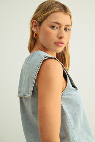 SAILOR BUTTON FRONT TOP