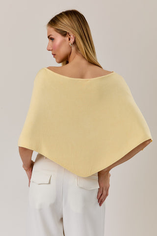 YELLOW PANCHO KNIT TOP