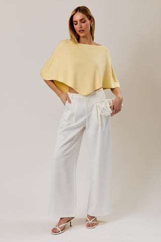 YELLOW PANCHO KNIT TOP