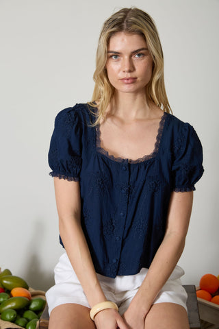 PEONY LACE TRIM TOP