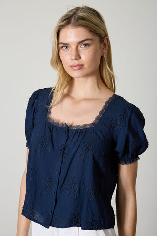 PEONY LACE TRIM TOP