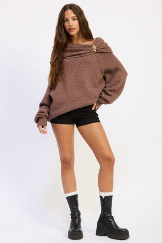 SNDY OFF THE SHOULDER SWEATER