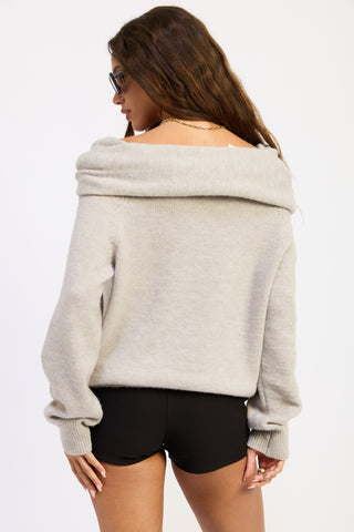 SNDY OFF THE SHOULDER SWEATER