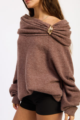 SNDY OFF THE SHOULDER SWEATER