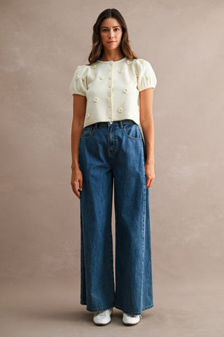 FLORAL PUFF SLEEVE TOP