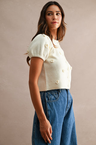 FLORAL PUFF SLEEVE TOP