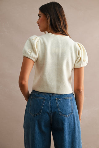 FLORAL PUFF SLEEVE TOP