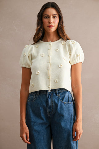 FLORAL PUFF SLEEVE TOP
