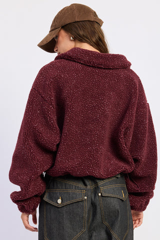 SARA SHERPA FLEECE TOP