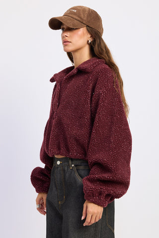 SARA SHERPA FLEECE TOP