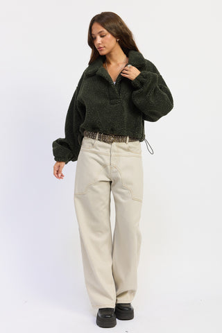 SARA SHERPA FLEECE TOP