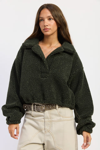 SARA SHERPA FLEECE TOP