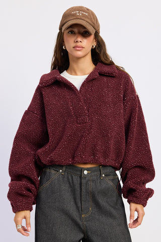 SARA SHERPA FLEECE TOP