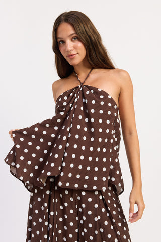 PHILLYS POLKA DOT HALTER TOP