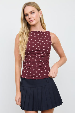 MESH POLKA DOT TANK