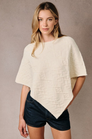 CABLE KNIT PONCHO SWEATER