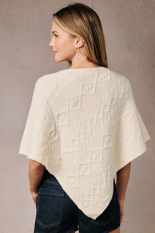 CABLE KNIT PONCHO SWEATER