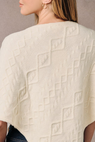 CABLE KNIT PONCHO SWEATER