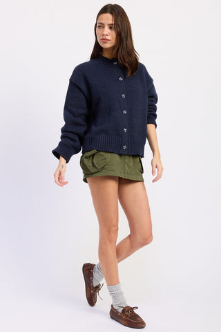 LEXI NAVY CARDIGAN SWEATER