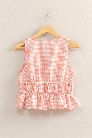 PINK GINGHAM TANK TOP
