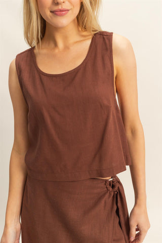 TARIKA BROWN TANK TOP