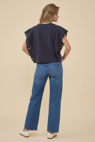 GIBSON FLUTTER SLEEVE TOP