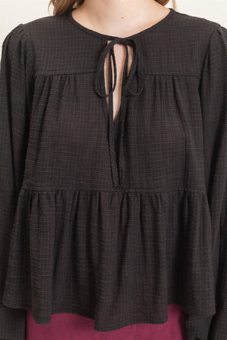 ENTRO PLAID PEPLUM