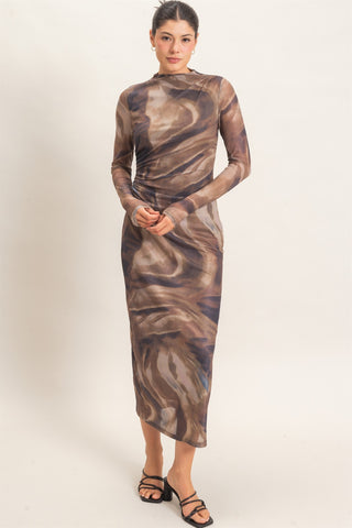 ABSTRACT MESH KNIT DRESS