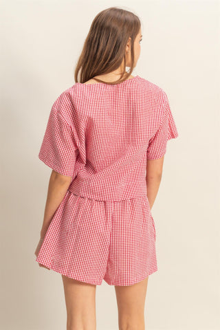 BAXTER RED GINGHAM SHORT