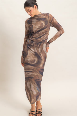ABSTRACT MESH KNIT DRESS