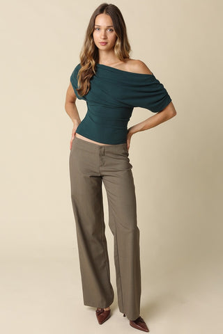 CARINA DRAPED ONE SHOULDER TOP